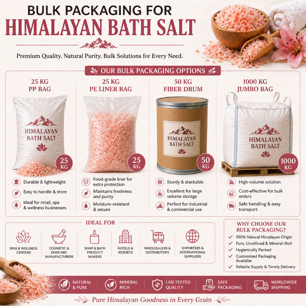 Bulk Packaging for Himalayan Bath Salt