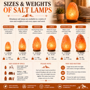 Himalayan salt lamp size guide