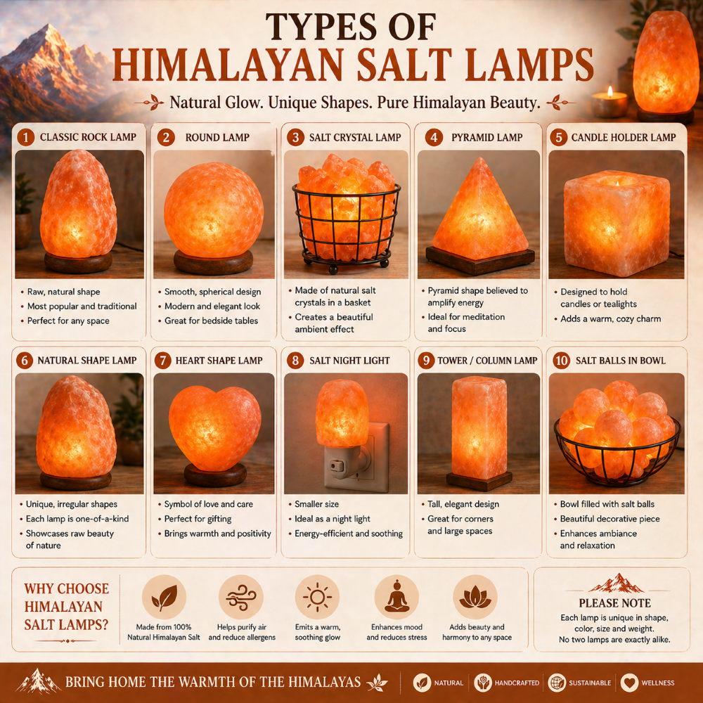 Types of Himalayan salt lamps