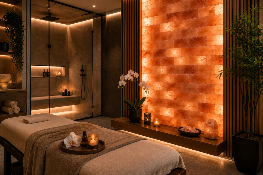 Modern Spa Designs Using Himalayan Salt Panels